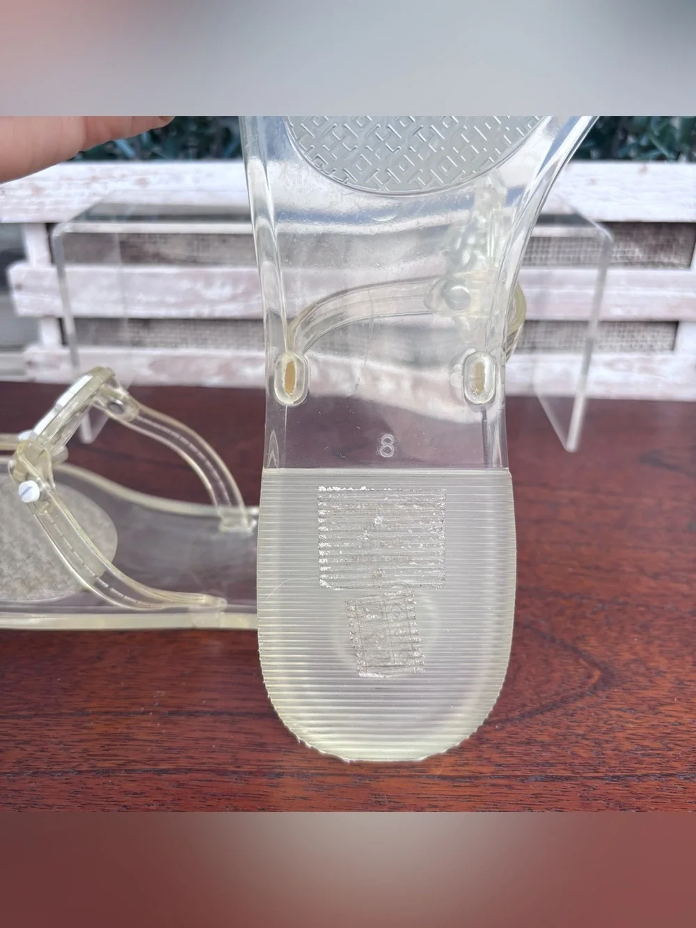 Tory Burch Logo Clear Jelly Flip Flops Flat Sandals